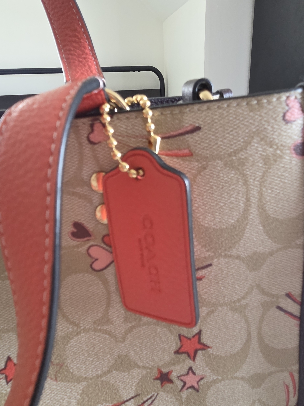 Coach Signature Canvas Tote with Pink and Brown Accents - Picture 3 of 4
